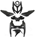 KIT CARROSSERIE ADAPT. MBK 50 NITRO 2013 / YAMAHA 50 AEROX 2013 NOIR MAT  (7 PIECES)