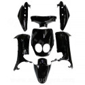 KIT CARROSSERIE ADAPT. MBK 50 OVETTO 2008-2010 /  YAMAHA 50 NEOS 2008-2010  NOIR BRILLANT (7 PIECES)