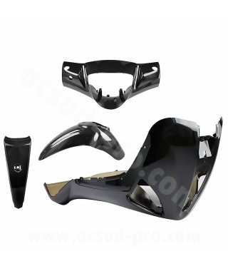KIT CARROSSERIE ADAPT. PIAGGIO LIBERTY 50 / 125 / 150 / 200cc  2004-2014 NOIR BRILLANT (4 PIECES)