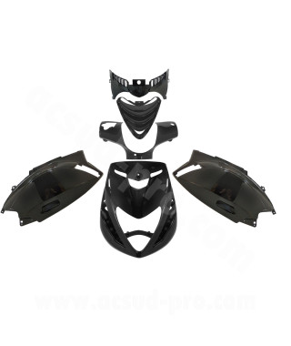 KIT CARROSSERIE ADAPT. PIAGGIO ZIP SP2 50 2T LC AIR / 4T LIQUIDE  NOIR METAL (6 PIECES)