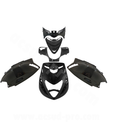 KIT CARROSSERIE ADAPT. PIAGGIO ZIP SP2 50 2T LC AIR / 4T LIQUIDE  NOIR METAL (6 PIECES)