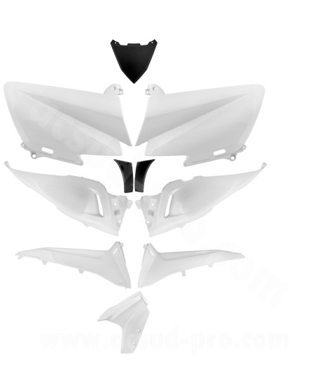 KIT CARROSSERIE ADAPT. YAMAHA TMAX 530cc 2012-2014 WHITE COMPETITION (10 PIECES)