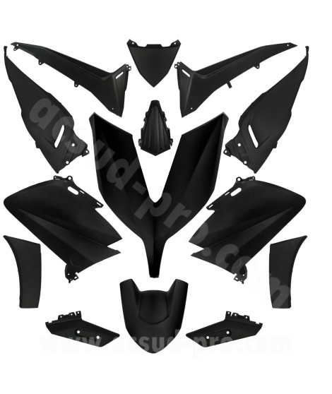 KIT CARROSSERIE ADAPT. YAMAHA TMAX 530cc 2015-2016 NOIR MAT  (14 PIECES)