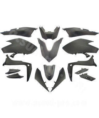 KIT CARROSSERIE ADAPT. YAMAHA TMAX 530cc 2017-2019  SX / DX  NOIR MAT  (15 PIECES)