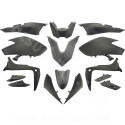 KIT CARROSSERIE ADAPT. YAMAHA TMAX 530cc 2017-2019  SX / DX  NOIR MAT  (15 PIECES)