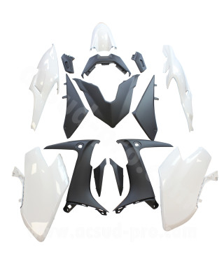 KIT CARROSSERIE ADAPT. YAMAHA TMAX 560CC 2020-2021  WHITE COMPETITION (15 PIECES)