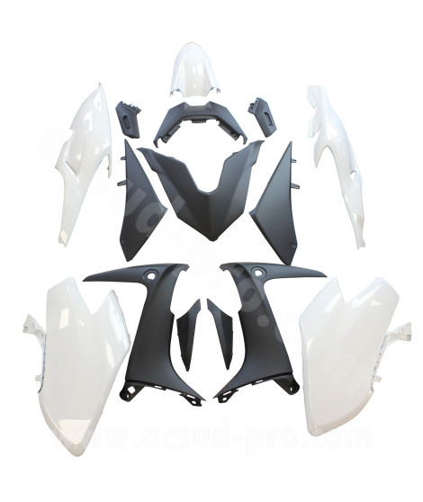 KIT CARROSSERIE ADAPT. YAMAHA TMAX 560CC 2020-2021  WHITE COMPETITION (15 PIECES)