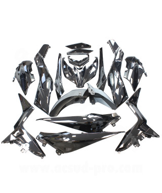 KIT CARROSSERIE ADAPT. YAMAHA XMAX 125 2018-2019  / 300 2017-2019  / 400 2018-2019 NOIR BRILLANT (15 PIECES)