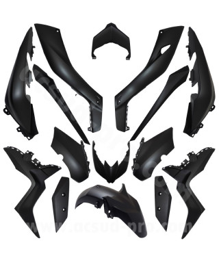KIT CARROSSERIE ADAPT. YAMAHA XMAX 125  2018-2019  / 300  2017-2019  / 400  2018-2019 NOIR MAT (15 PIECES)