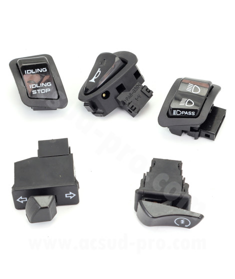 KIT COMMODO / COMMUTATEUR DROIT ET GAUCHE  MAXISCOOTER ADAPT. HONDA SH 125 2014-16 / SH 150 2013-16