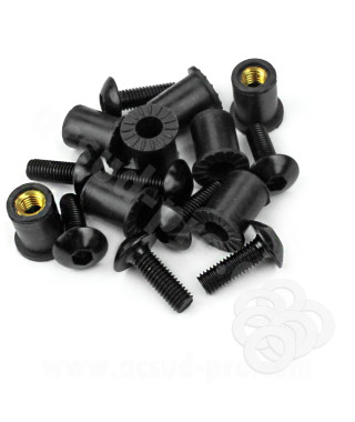 KIT VISSERIE BULLE DE MOTO NOIR (8 PIECES) M5x15mm