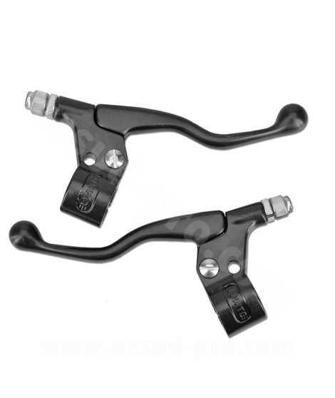 LEVIER FREIN CYCLO ALU COURT NOIR (LA PAIRE)