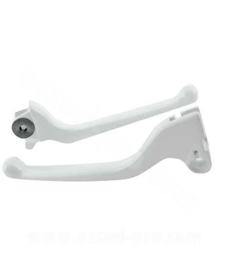 LEVIER SCOOTER ADAPT. MBK MACH G / YAMAHA JOG BLANC (LA PAIRE) (OEM : 5RW-H3922-00 + 5JH-H3912-00)