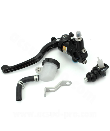 MAITRE CYLINDRE DE FREIN ARRIERE / EMBRAYAGE RADIAL CNC COMPLET OPM UNIVERSEL GAUCHE (Ø14 X 18) ADAPATBLE SCOOTER/MOTO