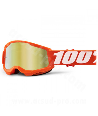 MASQUE/LUNETTES CROSS 100%  STRATA ENFANT ORANGE MIRROR GOLD LENS