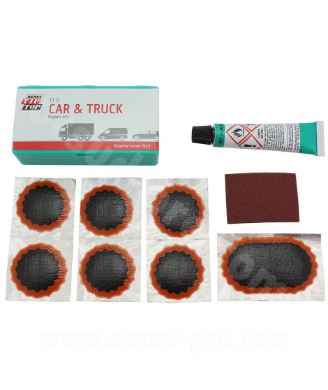 NECESSAIRE REPARATION TIP TOP TT11 (BOITE) - (RUSTINES + TUBE DISSOLUTION )