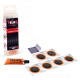 NECESSAIRE REPARATION VELOX (6 RUSTINES Ø25 + TUBE COLLE DISSOLUTION 5 ML + RAPE METAL)