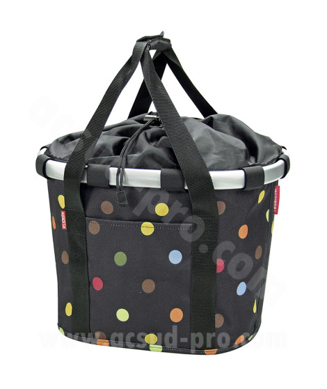 PANIER AVANT TISSU KLICKFIX BIKEBASKET POIS COULEUR (35X28X26cm)