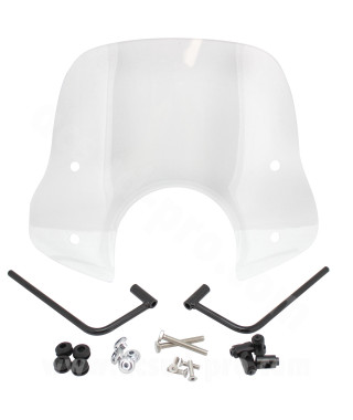 PARE BRISE TNT TYPE VESPA +  KIT DE FIXATION SUR RETROVISEUR (MODELE ECONOMIQUE)