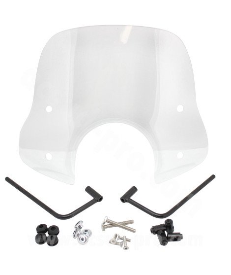 PARE BRISE TNT TYPE VESPA +  KIT DE FIXATION SUR RETROVISEUR (MODELE ECONOMIQUE)
