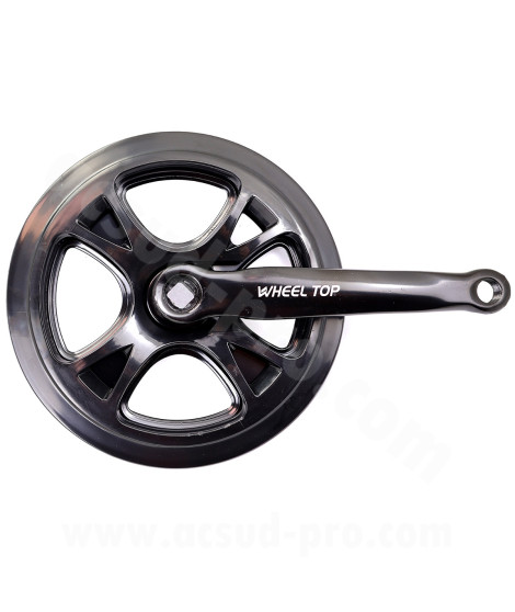 PEDALIER MONO PLATEAU 44 DENTS 170mm ACIER NOIR