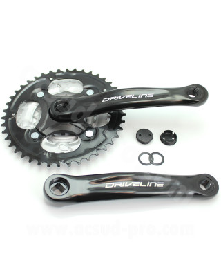 PEDALIER VTT-CITY 22/32/42 7/8V. 170mm ALU NOIR