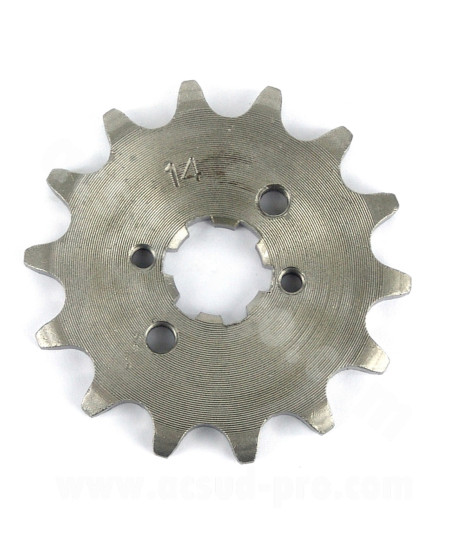 PIGNON SORTIE BOITE MOTO ADAPT. DERBI 14 DENTS 420 DERBI SENDA 50 EURO 2 + EURO 3 / DRD / GPR / GILERA 50 SMT / RCR