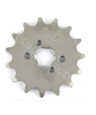 PIGNON SORTIE BOITE MOTO ADAPT. DERBI 15 DENTS 420 DERBI SENDA 50 EURO 2 + EURO 3 / DRD / GPR / GILERA 50 SMT / RCR