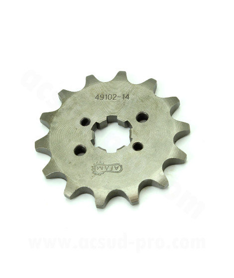 PIGNON SORTIE BOITE MOTO ADAPT. DID DERBI 14 DENTS 420 DERBI SENDA 50 EURO 2 + EURO 3 / DRD / GPR / GILERA 50 SMT / RCR