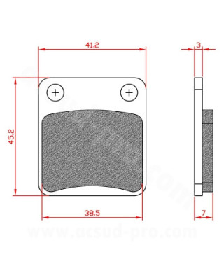 PLAQUETTE DE FREIN MAXISCOOTER BRENTA ADAPT. DAELIM 50-125CC / MASH / PEUGEOT VIVACITY (HOMOLOGUEE ECE R90) BR3083