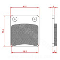 PLAQUETTE DE FREIN MAXISCOOTER BRENTA ADAPT. DAELIM 50-125CC / MASH / PEUGEOT VIVACITY (HOMOLOGUEE ECE R90) BR3083