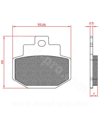 PLAQUETTE DE FREIN MAXISCOOTER BRENTA ADAPT. GILERA RUNNER 125CC / PIAGGIO GTS 12-300CC ARRIERE  (HOMOLOGUEE ECE R90) BR3024