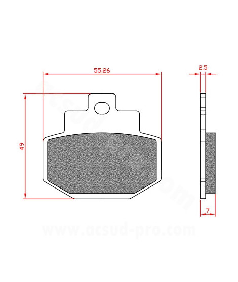 PLAQUETTE DE FREIN MAXISCOOTER BRENTA ADAPT. GILERA RUNNER 125CC / PIAGGIO GTS 12-300CC ARRIERE  (HOMOLOGUEE ECE R90) BR3024