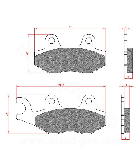 PLAQUETTE DE FREIN MAXISCOOTER BRENTA ADAPT. KYMCO AGILITY 50-125CC / TGB / KEEWAY (HOMOLOGUEE ECE R90) BR3070