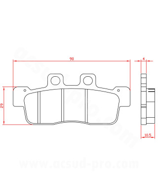 PLAQUETTE DE FREIN MAXISCOOTER BRENTA ADAPT. YAMAHA CYGNUS 125CC 2010  AV  (HOMOLOGUEE ECE R90) BR3153