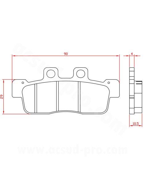 PLAQUETTE DE FREIN MAXISCOOTER BRENTA ADAPT. YAMAHA CYGNUS 125CC 2010  AV  (HOMOLOGUEE ECE R90) BR3153