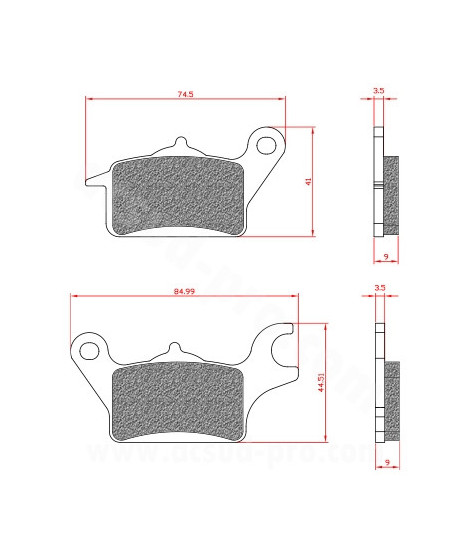 PLAQUETTE DE FREIN MAXISCOOTER BRENTA ADAPT. YAMAHA TRICITY 125-300CC  AVANT GAUCHE (HOMOLOGUEE ECE R90) BR3178