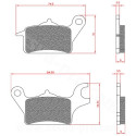 PLAQUETTE DE FREIN MAXISCOOTER BRENTA ADAPT. YAMAHA TRICITY 125-300CC  AVANT GAUCHE (HOMOLOGUEE ECE R90) BR3178