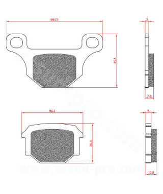 PLAQUETTE DE FREIN MOTO BRENTA ADAPT. RIEJU MRT 50 PRO / GPR 125cc / RS4 / RS3 / XR7 (HOMOLOGUEE ECE R90) BR3187