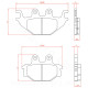 PLAQUETTE DE FREIN MOTO BRENTA ADAPT. YAMAHA 125 YZF-R125 2008 AR. 125 MT-125 2015 AR / XSR 125CC  (HOMOLOGUEE ECE R90) BR3133