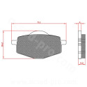 PLAQUETTE DE FREIN MOTO BRENTA ADAPT. YAMAHA XPOWER / TZR50 / DT / YBR 125cc ARRIERE (HOMOLOGUEE ECE R90) BR3085