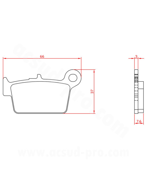 PLAQUETTE DE FREIN MOTO BRENTA BETA 50RR ARRIERE 2021  / BETA 125RR / BETA URBAN  ARRIERE (HOMOLOGUEE ECE R90) BR3125