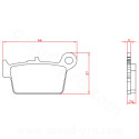 PLAQUETTE DE FREIN MOTO BRENTA BETA 50RR ARRIERE 2021  / BETA 125RR / BETA URBAN  ARRIERE (HOMOLOGUEE ECE R90) BR3125