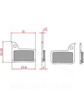 PLAQUETTE DE FREIN VELO BRENTA E-BIKE/ SEMI METAL COMPATIBLE SRAM FORCE. RED. RIVAL. APEX HRD ET ULTIMATE