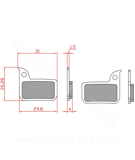 PLAQUETTE DE FREIN VELO BRENTA E-BIKE/ SEMI METAL COMPATIBLE SRAM FORCE. RED. RIVAL. APEX HRD ET ULTIMATE