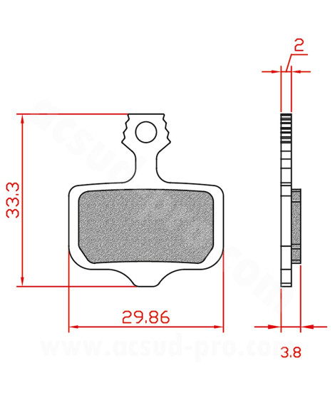 PLAQUETTE DE FREIN VELO BRENTA ORGANIQUE COMPATIBLE AVID ELIXIR 9/7/5/3/1. SRAM XX/XO/DB