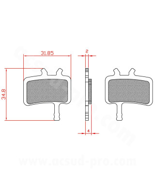 PLAQUETTE DE FREIN VELO BRENTA ORGANIQUE COMPATIBLE AVID JUICY 3/5/7. ULTIMATE ET BB7