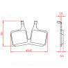 PLAQUETTE DE FREIN VELO BRENTA ORGANIQUE COMPATIBLE MAGURA MT5. MT5 PRO. MT TRAIL SPORT (avant)