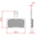 PLAQUETTE DE FREIN VELO BRENTA ORGANIQUE COMPATIBLE SHIMANO XT M8000/M785 - XTR M9000/M9020/M985 SLX M7000/M666/M675