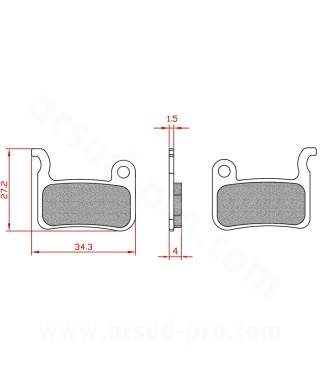 PLAQUETTE DE FREIN VELO BRENTA ORGANIQUE COMPATIBLE SHIMANO XTR M966-M965-M975/XT M765-M775/LX M585/DEORE M595-M596-M655